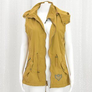 Mustard Tan Sleeveless Army-Style Jacket